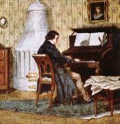 johannes brahms schumann composing at his piano painting